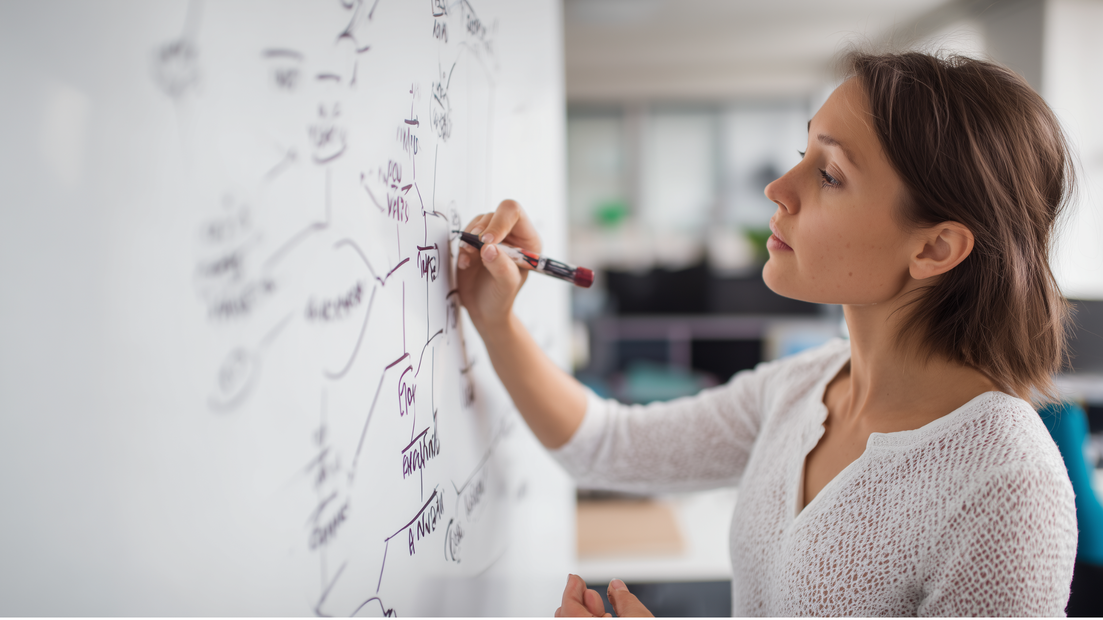 A female CEO illustrates how to manage multiple businesses by using org charts and strategic delegation.